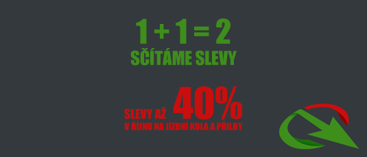 Až -40% na jízdní kola a přilby Sčítáme slevy